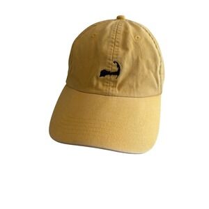 Cuffys of Cape Cod Mens Yellow Cotton Embroidered Dad Hat Adjustable Strapback